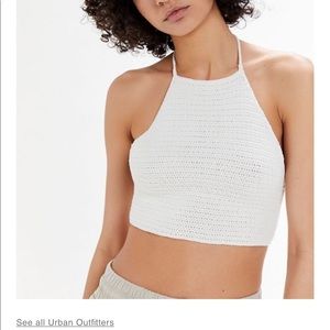 Urban Outfitters White knit crop top